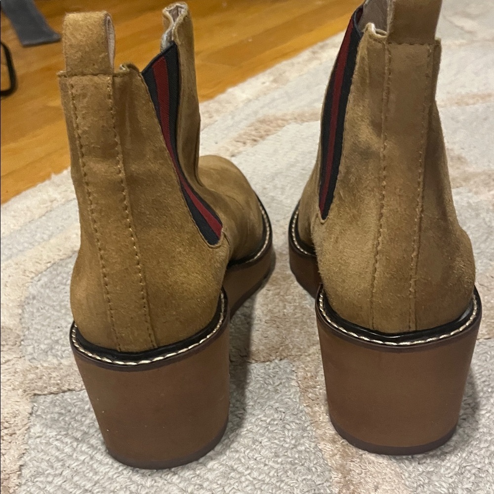 CECELIA NEW YORK Tan Suede Wedge Boots - Picture 6 of 9